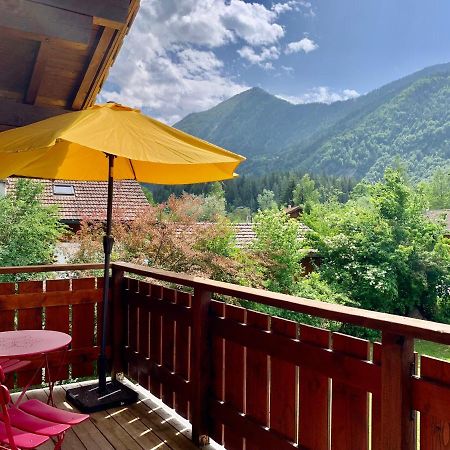 Appartement avec jacuzzi dans chalet privé, grande terrasse, parking gratuit Les Houches Buitenkant foto
