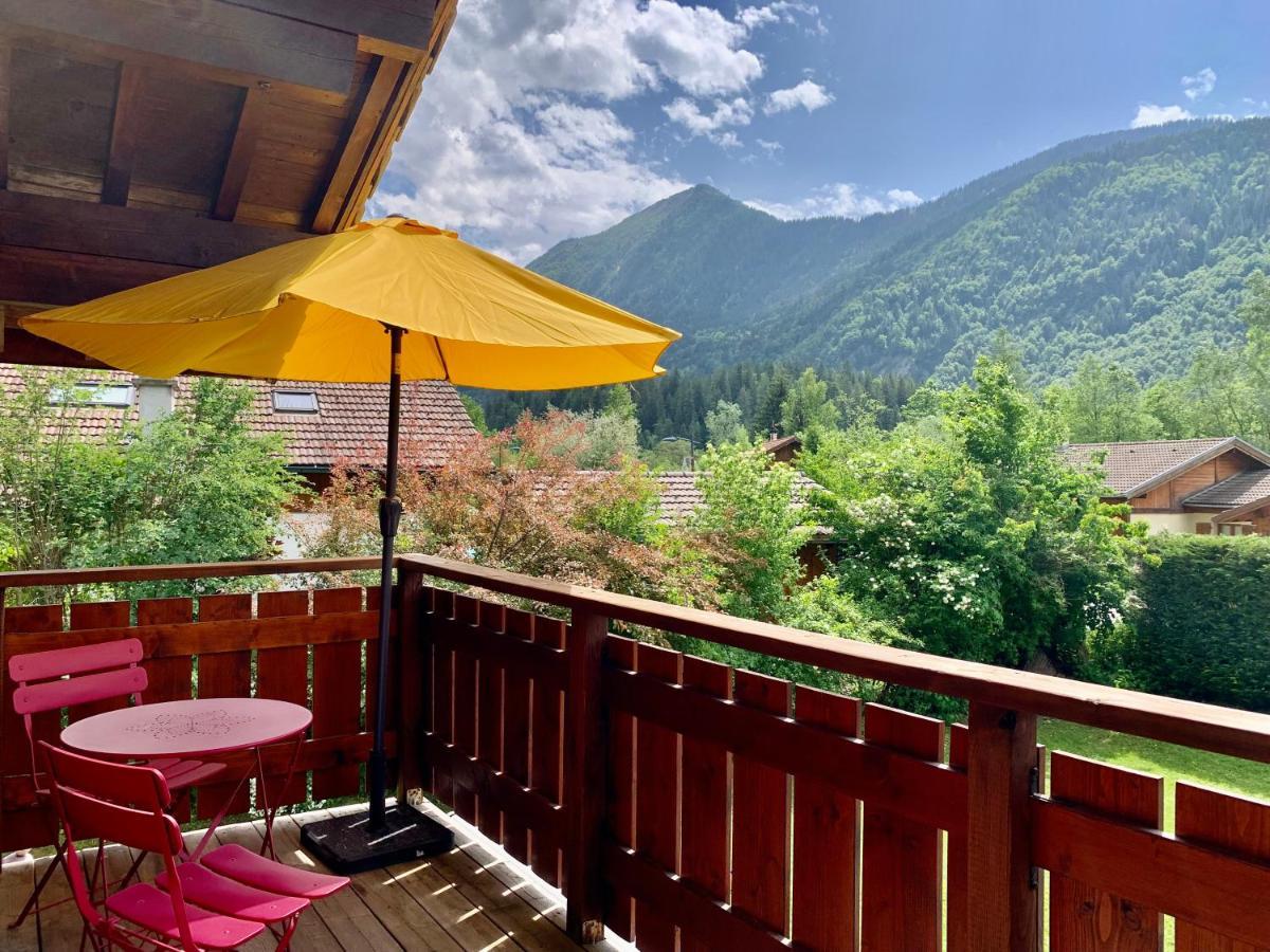 Appartement avec jacuzzi dans chalet privé, grande terrasse, parking gratuit Les Houches Buitenkant foto
